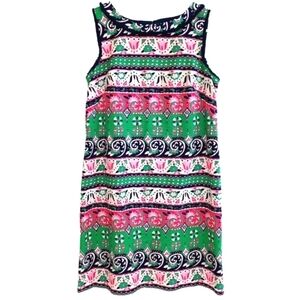 TALBOTS Pink Green Shift Dress